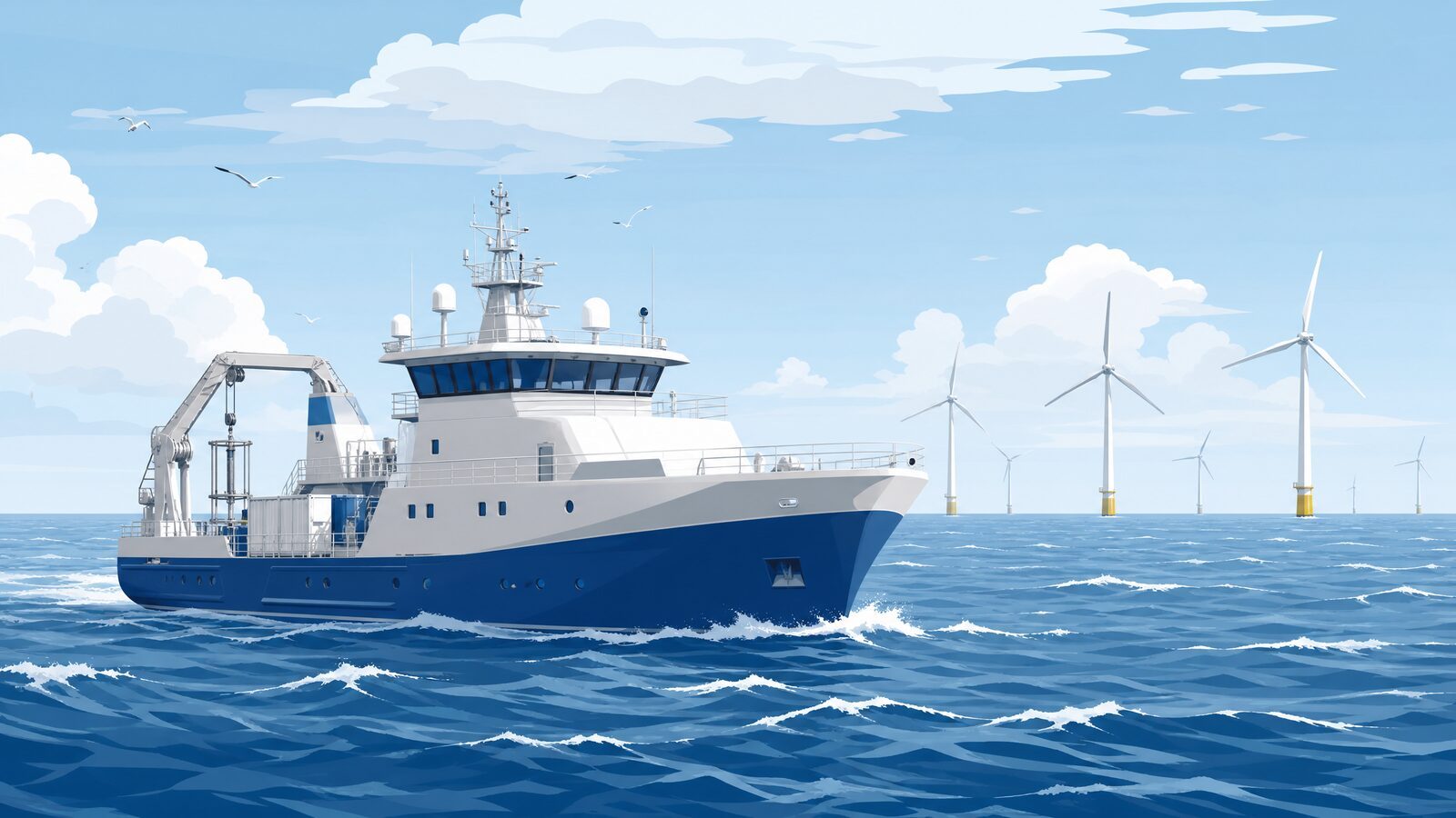 Onderzoeksschip op de Noordzee